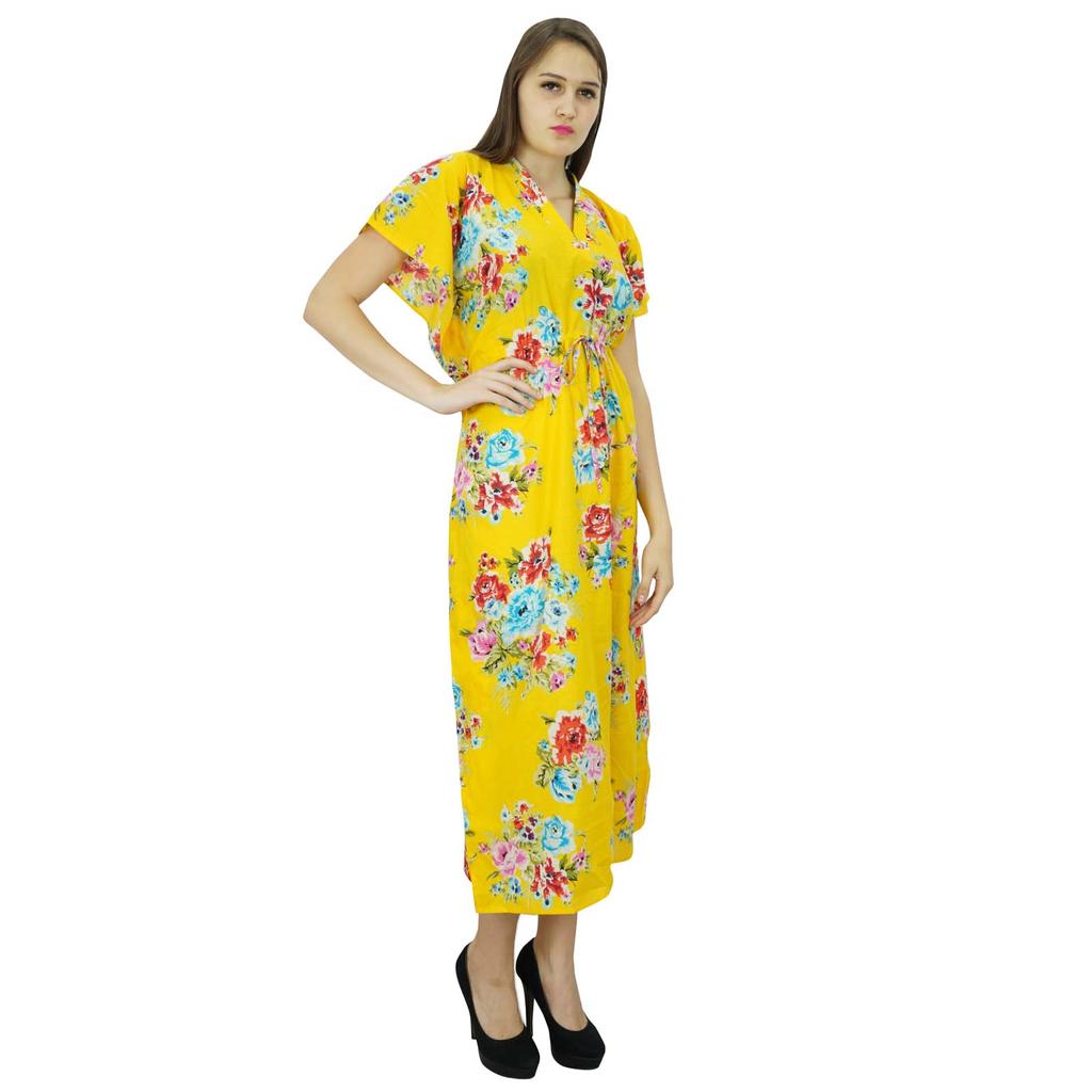 Bimba Women Long Printed Kaftan Soft Modal Cotton Beach Cover Ups Maxi