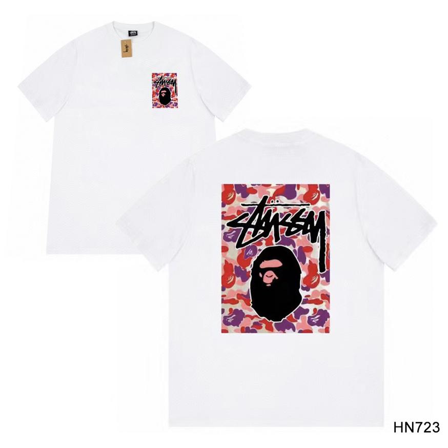 Stussy Летняя новая футболка из высококачественного хлопка с круглым вырезом для мужчин и женщин 2025 года, классический логотип с новым рисунком, парная футболка