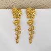 Преувеличенные серьги с золотым цветком, женские ретро-серьги среднего возраста, длинные серьги