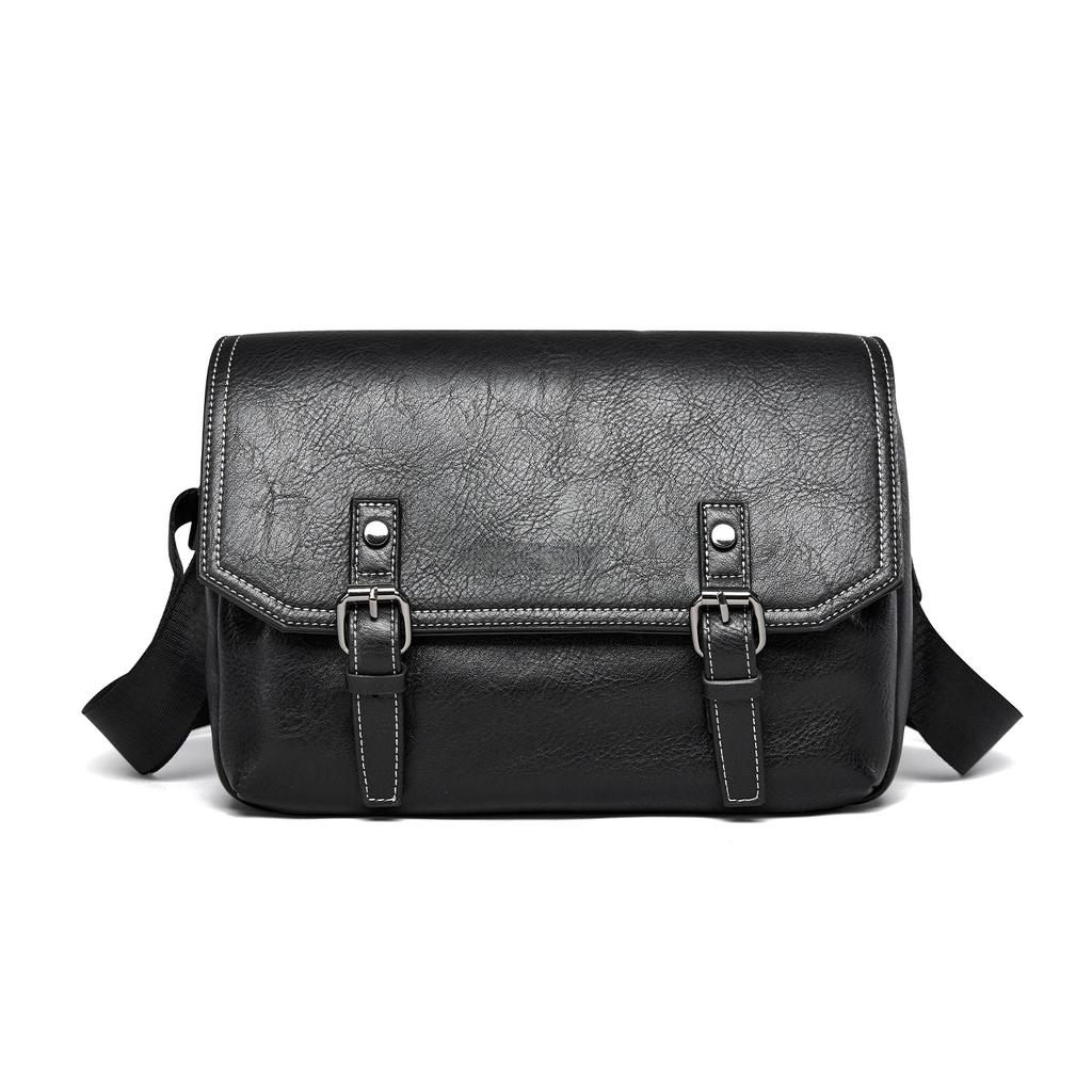 Single-shoulder Bag, Crossbody Messenger Bag, Men's Trendy and Versatile Pu Leather Backpack, Casual Crossbody Bag