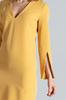 Elegant yellow mini dress with slits on the sleeves - Evening dress M550 size