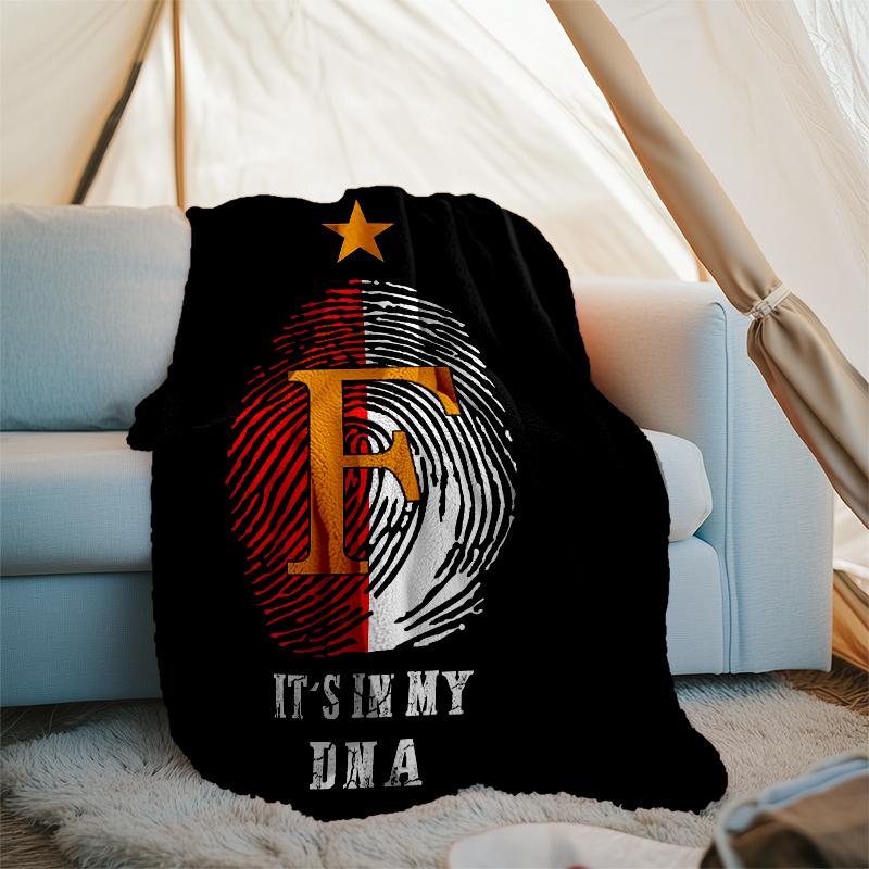 Feyenoord Rotterdam logo printed throw blanket—soft,warm;versatile blanket for all seasons—perfect as &air-conditioning throw,nap blanket