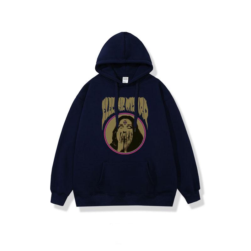 Худи с принтом Electric Wizard Possessed Мужское Женское Рок Готика Толстовка Повседневная Свободные Худи Унисекс Черный Уличная Одежда