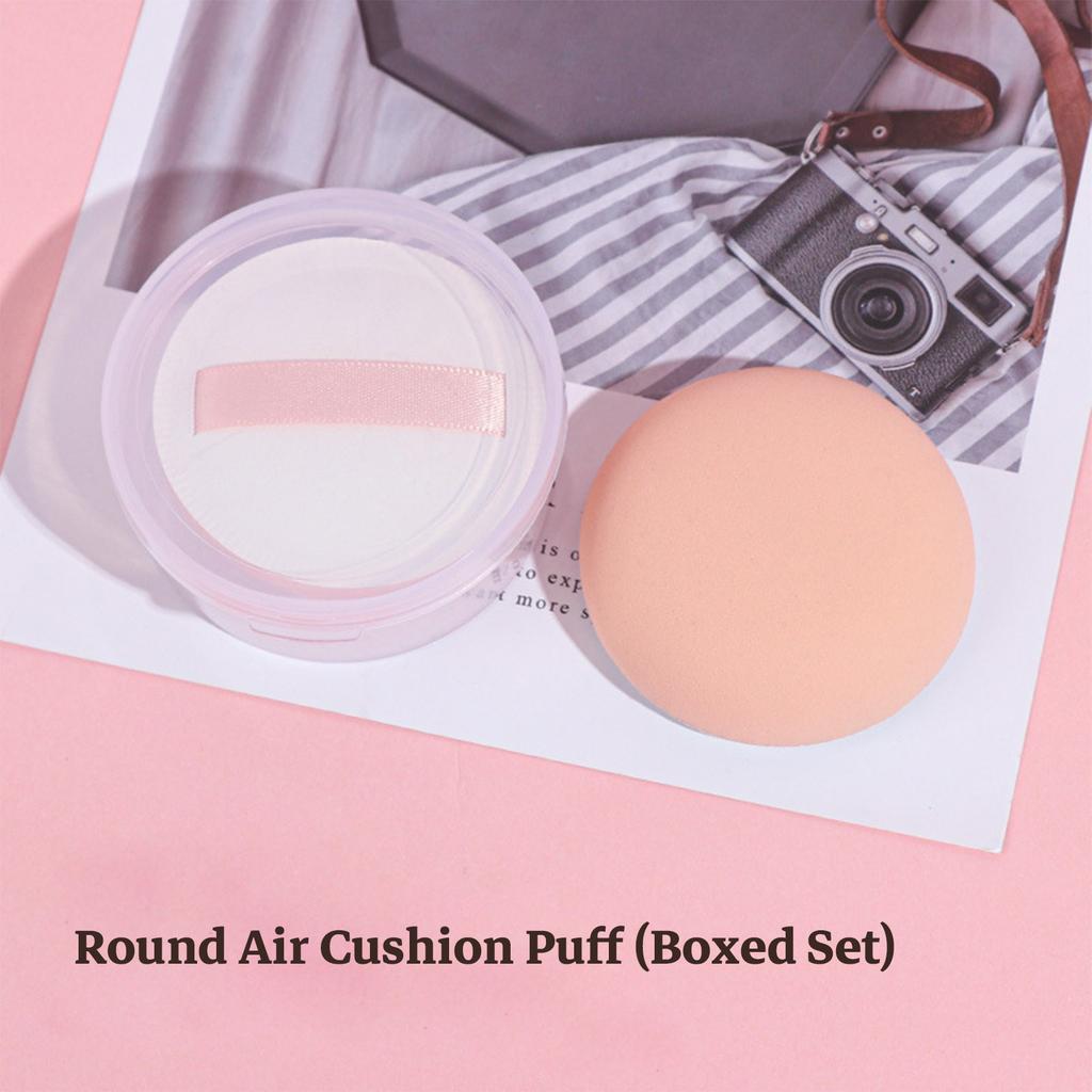 Пуховка с воздушной подушкой и футляром - Мягкая, толстая пуховка для макияжа для жидкой и пудровой основы, спонж-пуховка | Круглая, квадратная, треугольная, варианты 3 штуки