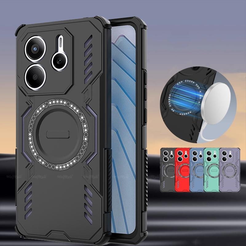 Магнитный чехол для Xiaomi Redmi Note 14 5G Чехол Redmi Note 14 5G Capas Задняя адсорбция Беспроводная зарядка Fundas Redmi Note 14 5G