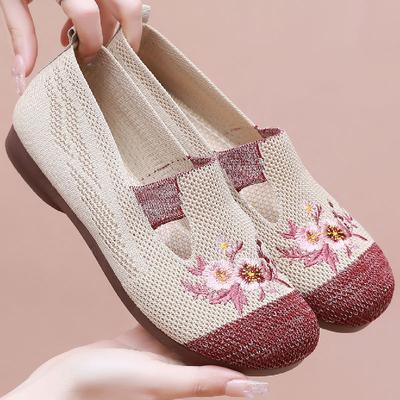 Удобные трикотажные туфли на плоской подошве для женщин, босиком, кроссовки без застежек, мокасины для вождения для мам, женские дышащие туфли для путешествий, сверхлегкие туфли на плоской подошве