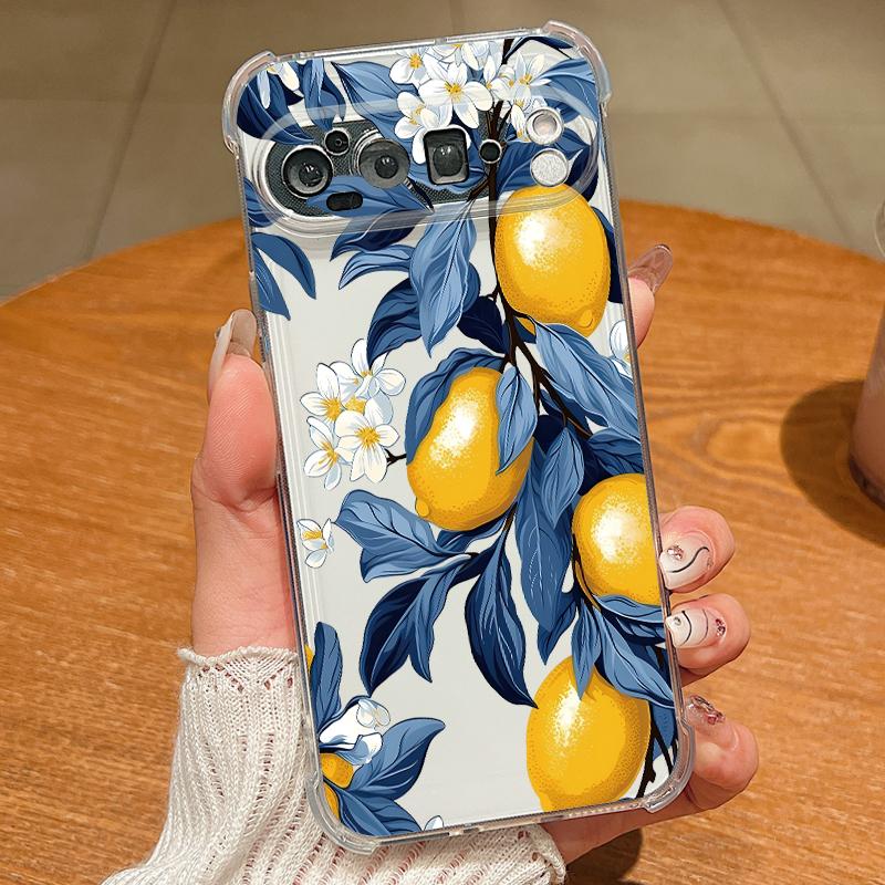 Lemon Pattern Clear TPU Phone Case For Google Pixel 9 Pro Pixel 9 Pro XL Soft Silicone Transparent Cover For Google Pixel 9A