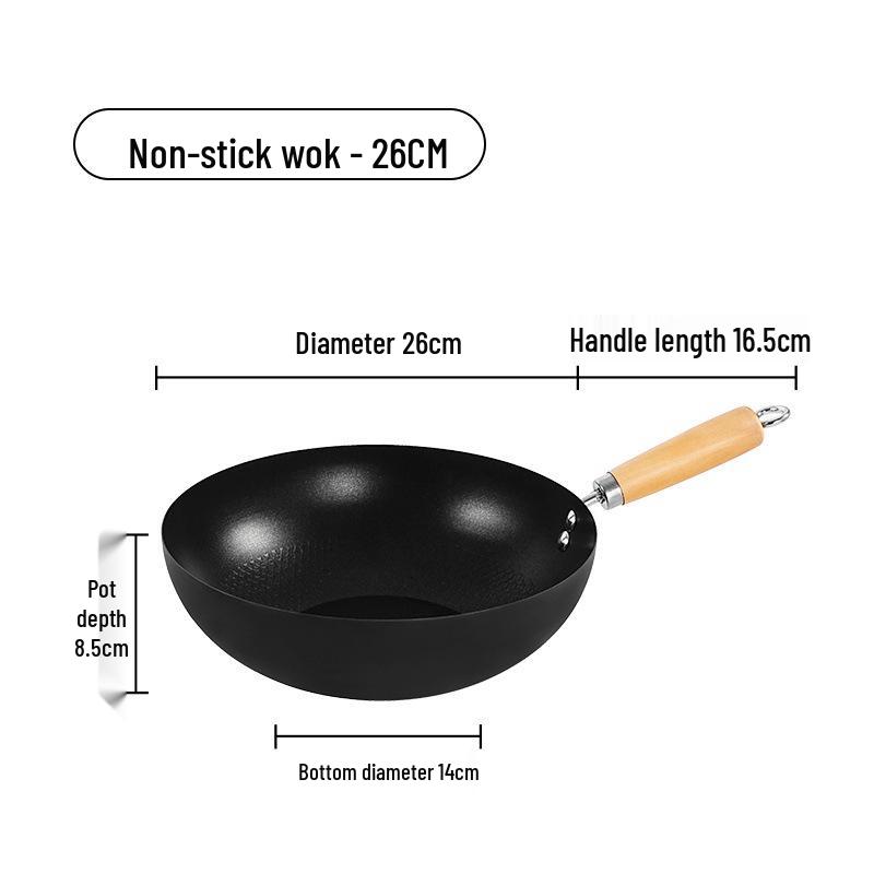 Multi-Use Mini Iron Wok: Non-Stick, Induction & Gas Compatible Flat Bottom Pan for Home & Outdoor Cooking
