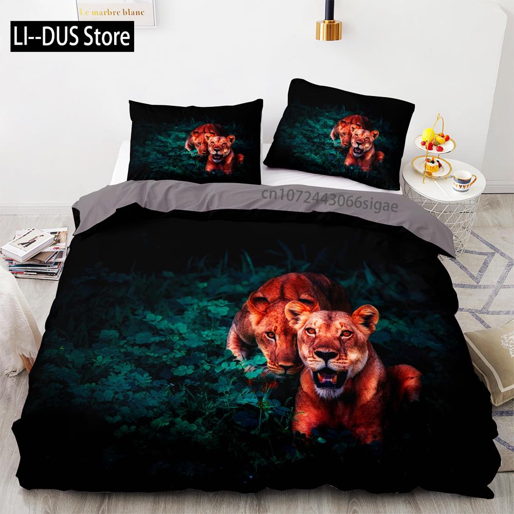 Beast lion Bedding Set Single Twin Full Queen King Size Animal Bed Set Aldult Kid Bedroom Duvetcover Sets 3D Print 036