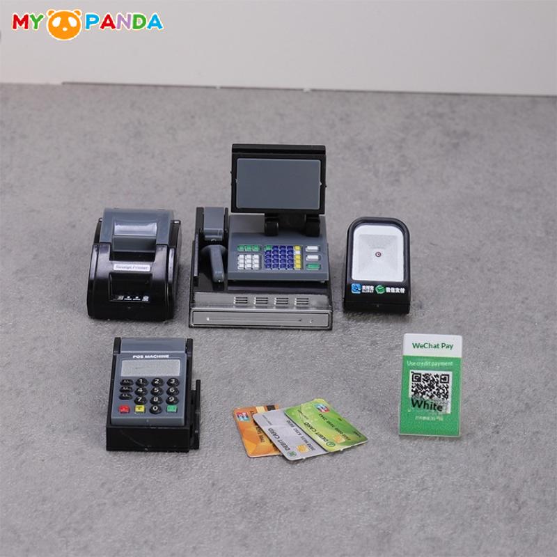1 Комплект Мини-Супермаркет Кассовый Аппарат и POS-Терминал для Кукольного Домика Набор Для Домашнего Использования Декор Для Всех Типов Комнат Высокое Качество