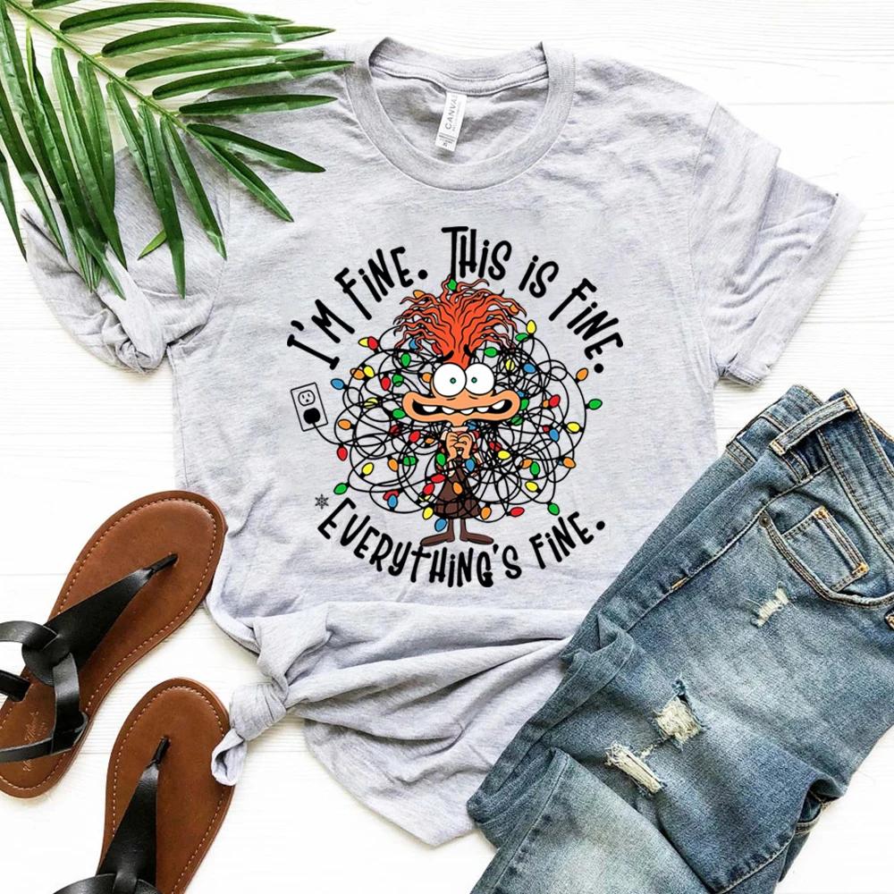 Anxiety Christmas Shirt Everything Is Fine TShirt Inside Out Emotions Tee Unisextal Health Christmas Shirt Xmas Matching Tops Gift