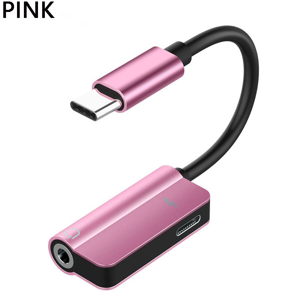 3.5mm Cable Charging Headphone Splitter Type C Earphone Adapter Charge Audio 2 In 1 AUX Audio Line