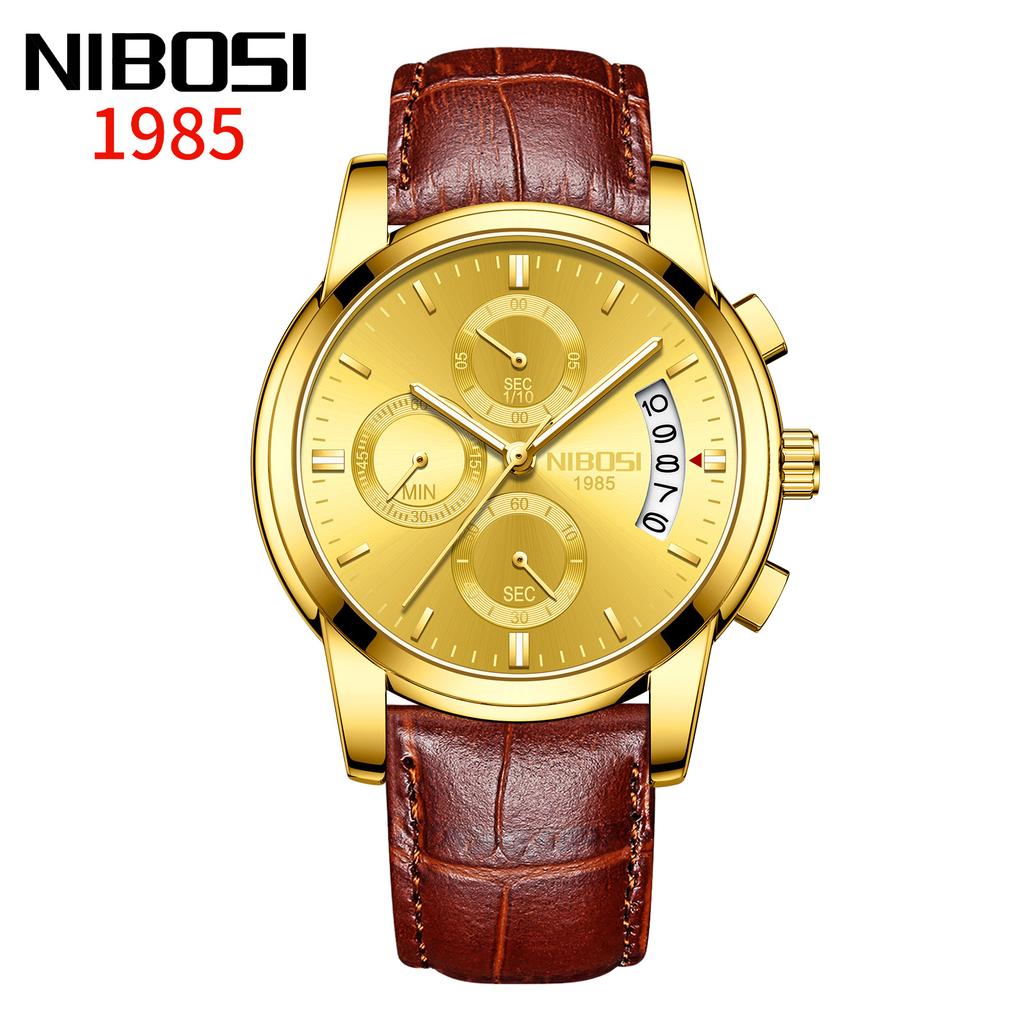 Часы NIBOSI Деловые мужские часы Многофункциональные шестиконтактные кварцевые часы