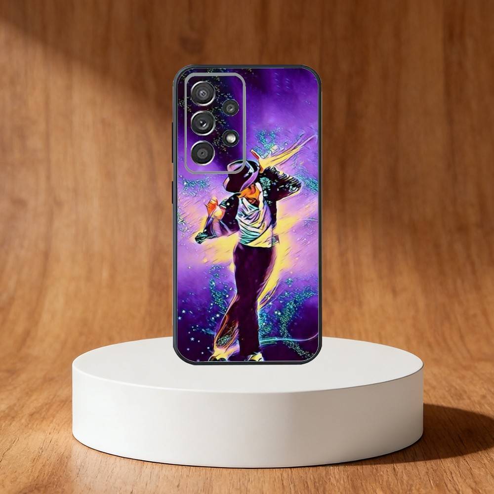 Cute Cartoon M-Michael J-Jackson Phone Case For Samsung S25,S24,S21,S22,S23,S30,Ultra,S20,Plus,Fe,Note,10,9,5G Black Cover