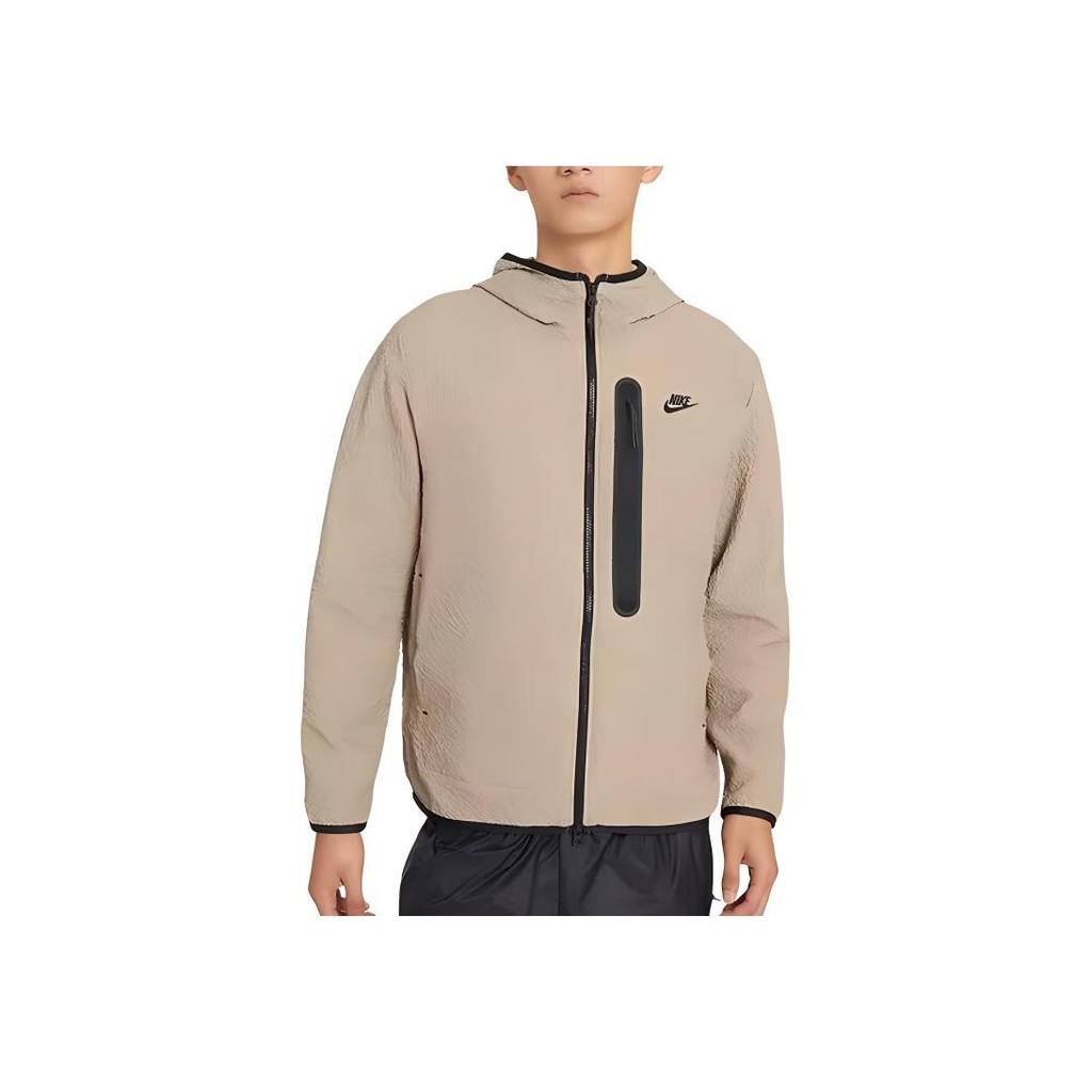 Nike Ветрозащитная тканая куртка с капюшоном и принтом логотипа Мужские куртки Коричневый DQ4323-247