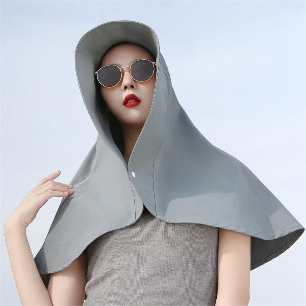 Шаль на кнопках для девушек, солнцезащитная шляпа, солнцезащитный крем, рыболовная шляпа, закрывающая лицо