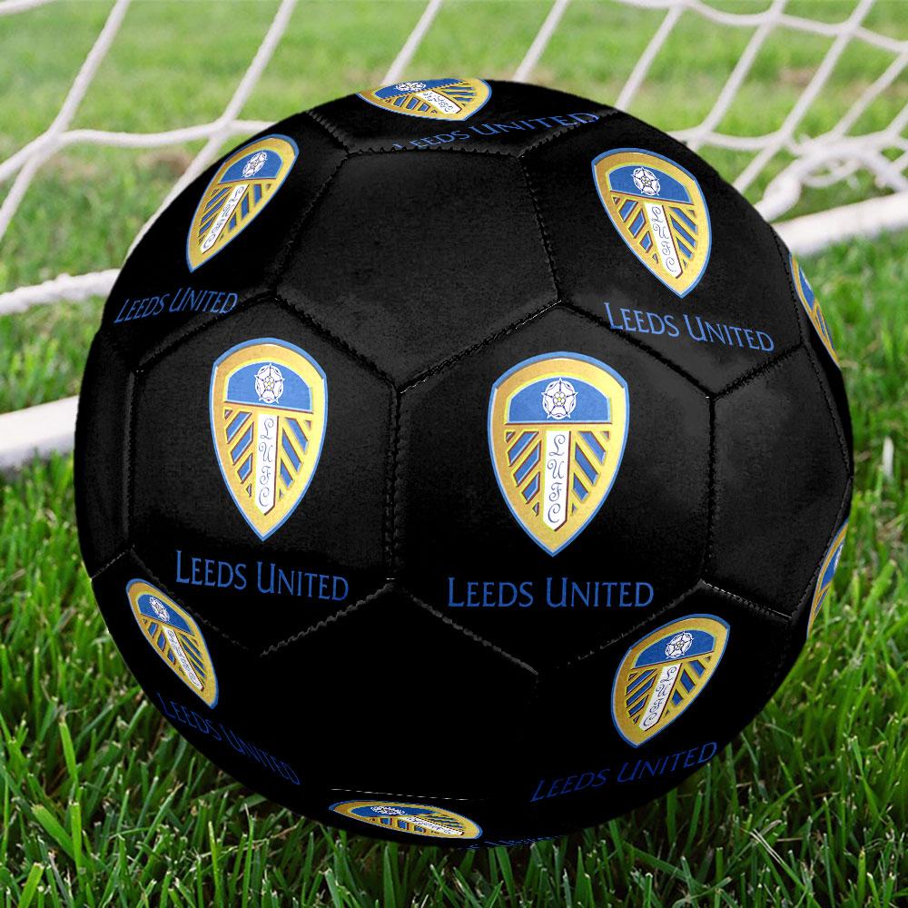Leeds United AFC Size 5 Soccer Ball, Machine-Stitched PVC, Durable & High Bounce, All Ages Fit, fan merchandise, matches & outdoor use.