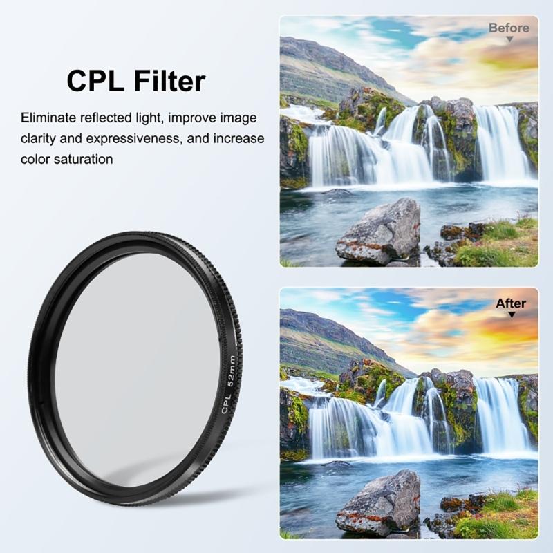 Комплект фильтров для объектива камеры HERO10 Black 52 мм CPL + УФ с адаптерным кольцом