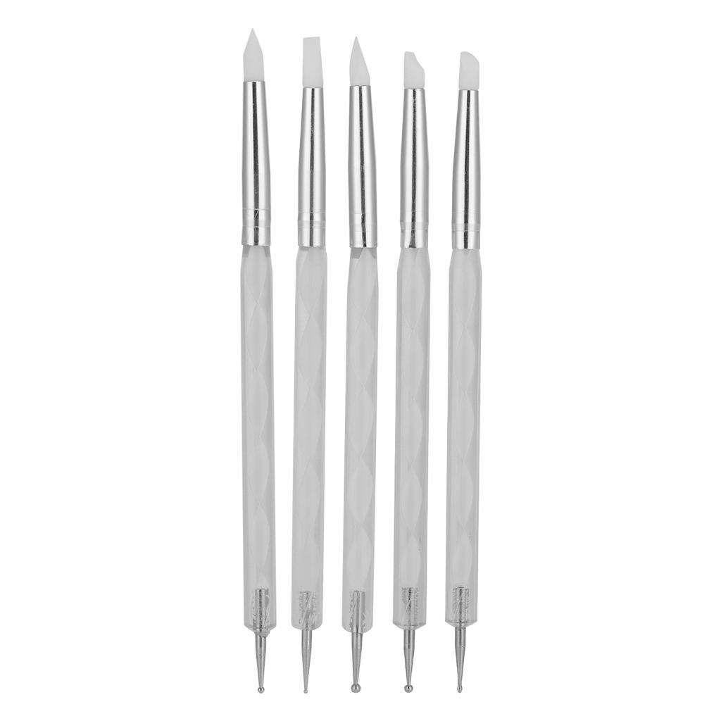 5pcs Nail Art Dotting Pen Dual Ended Nail Painting Pen   Carving Pen with Acrylic Handle