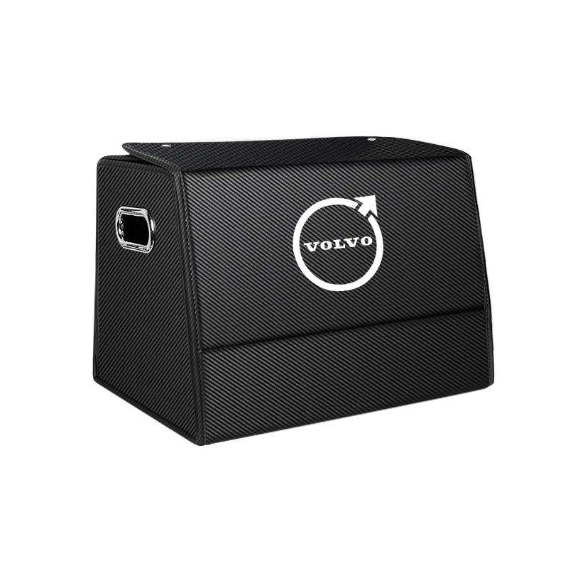 Tire Valve Cap Car Car Trunk Organizer Leather Box Multiuse Tools Large Capacity Storage Bag Folding For Volvo V60 XC60 S60 V50