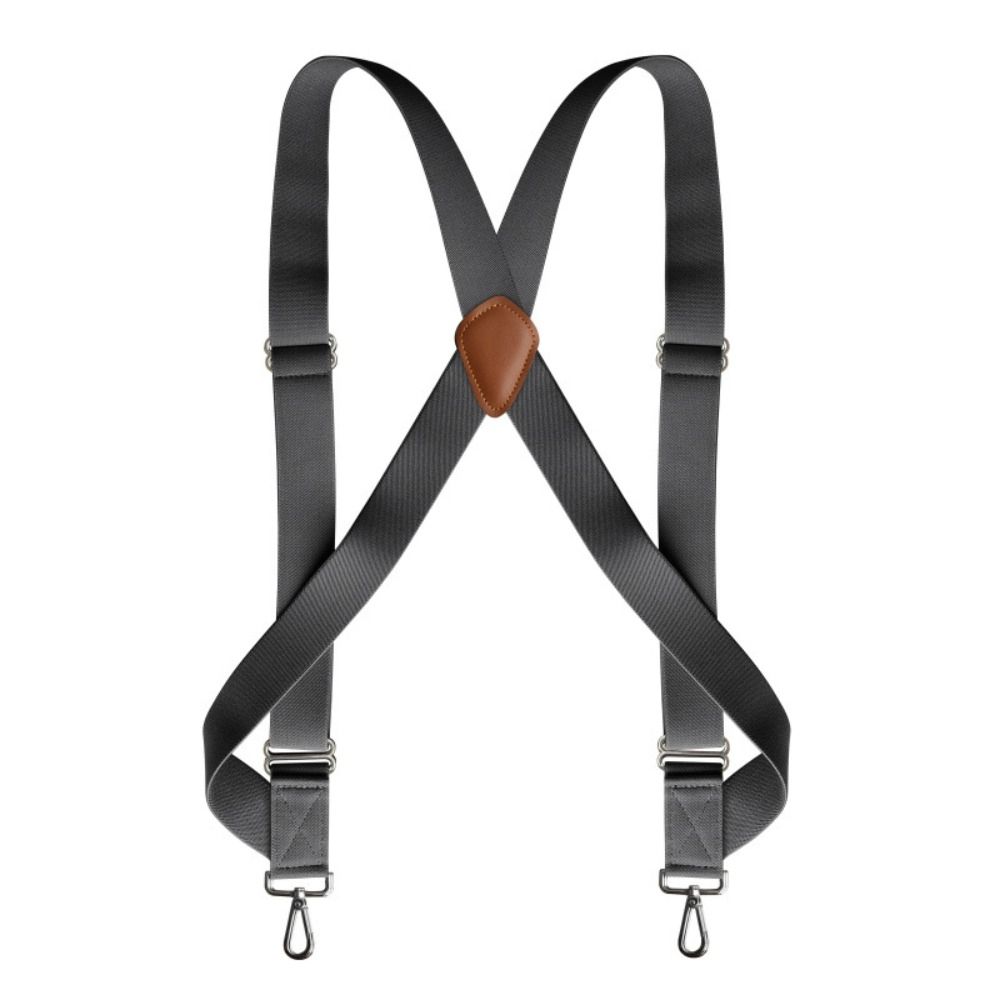 Retro Leather Suspenders Metal Clip Suspender Clip Simple Suspenders for Men Gift