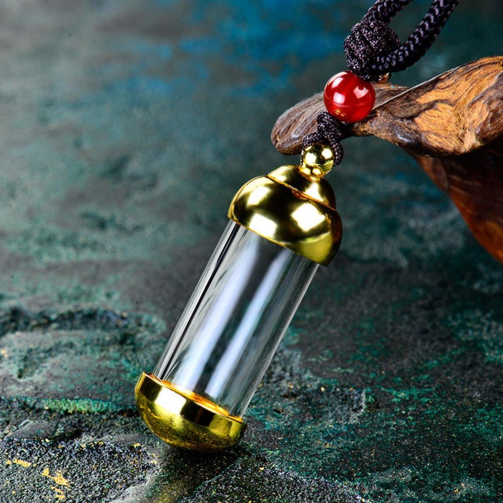 Glass Perfume Jars Cremation Pet Openable Glass Wishing Bottle Memorial Ash Bottle Vial Necklace