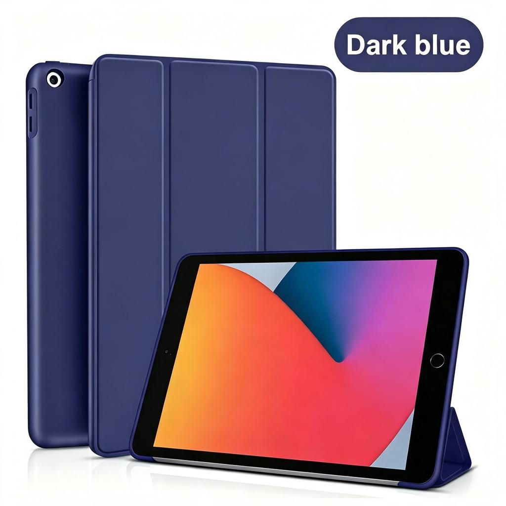 Tri-fold Flip Case For iPad 7th 8th 9th Gen 10.2inch , Auto Wake/Sleep Soft Silicone Shell PU Protective Cover