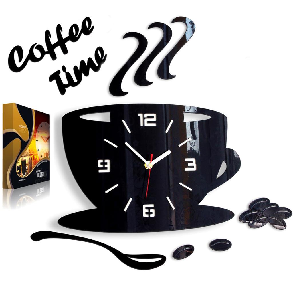 COFFEE TIME 3D CUP WALL CLOCK