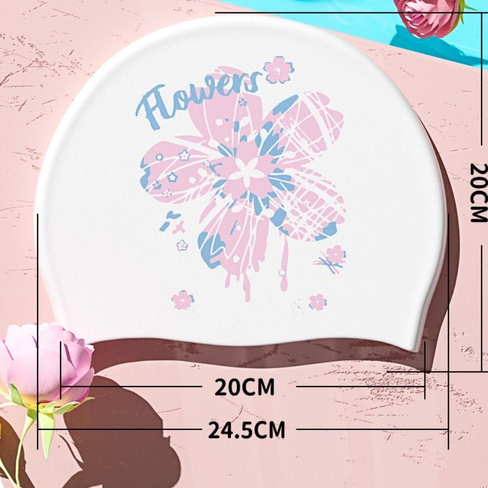 Extra Large Silicone Swim Caps No Tightening Cartoon Swim Caps Swimming Caps Women Girls
