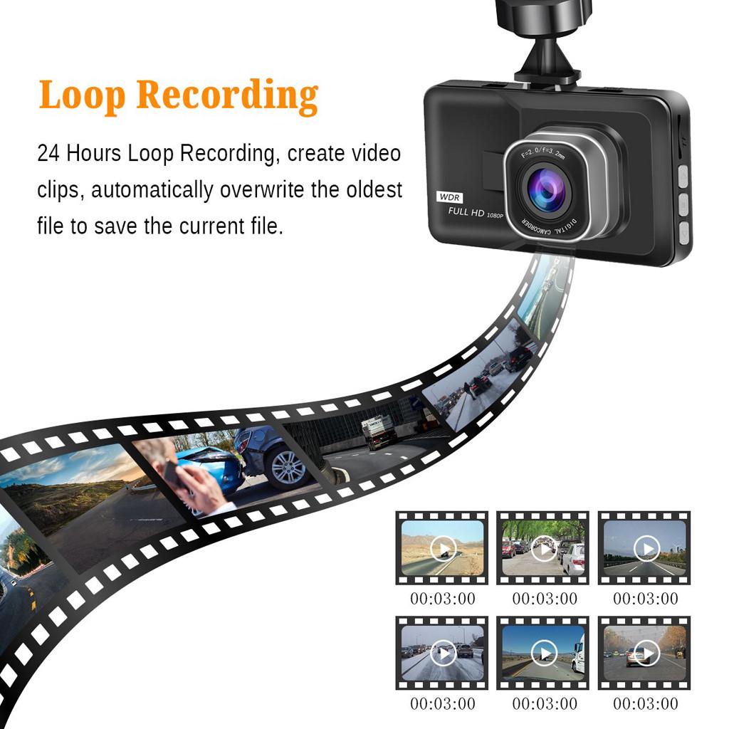 1080P 3,0-дюймовый автомобильный видеорегистратор Камера G-сенсор обнаружения движения циклическая запись камера ночного видения приборной панели Автомобильный регистратор Автомобильный видеорегистратор