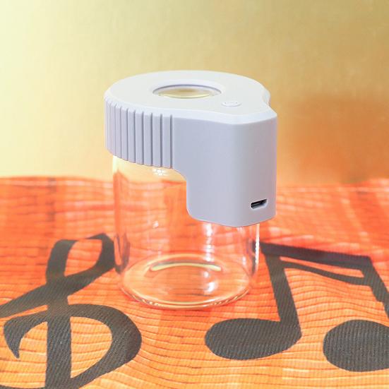 Прозрачная светодиодная стеклянная банка для хранения с герметичной крышкой, с подсветкой, перезаряжаемая через USB, оптимальная