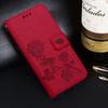 Кожаный чехол-книжка-бумажник с цветком розы для Samsung Galaxy A05S A15 A25 A54 A04S A14 S21 S22 S23 Xiaomi Redmi Note 12 iPhone 15 14 13 12 11 Pro Max