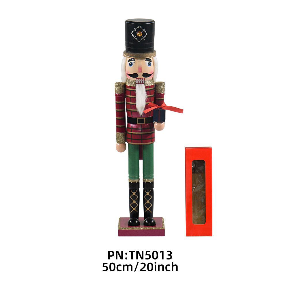20-Inch Wooden Nutcracker Puppet for Christmas Home Decoration