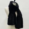Women Mink Fur Scarf Winter Female Warm Shawls Stylish Solid Knitted Neckwarmer 175cmx10cm