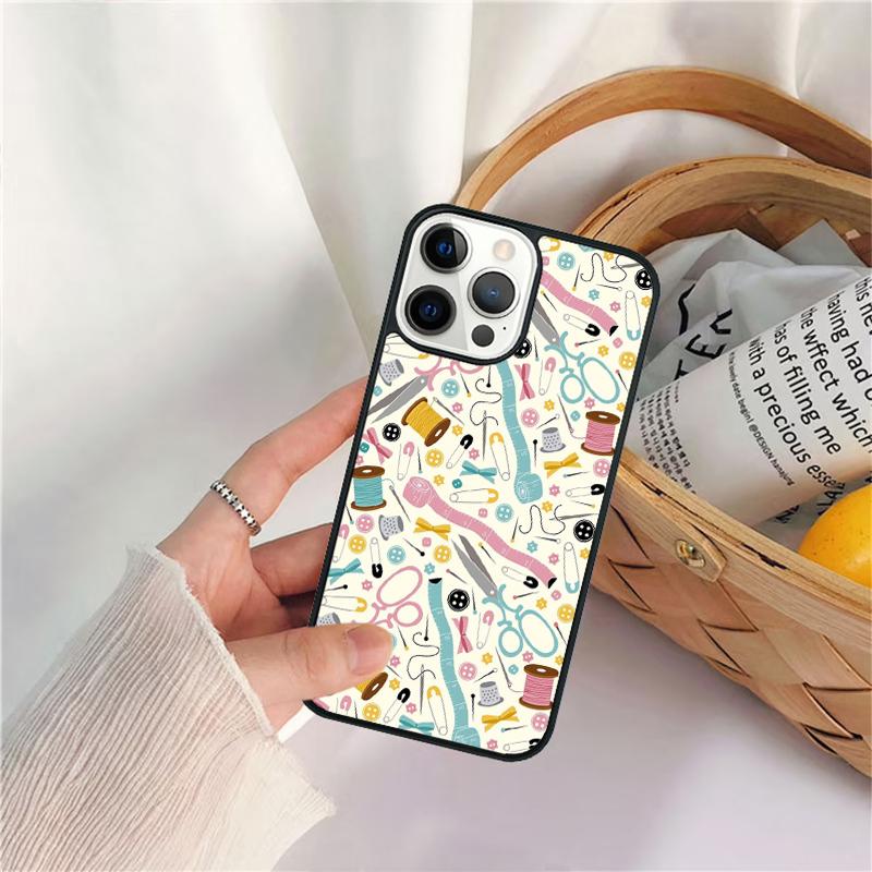 Швейная машина портной элементы узор Чехол для телефона Для iPhone 17 Air 16 15 14 11 12 13 Pro MAX Plus coque Чехол