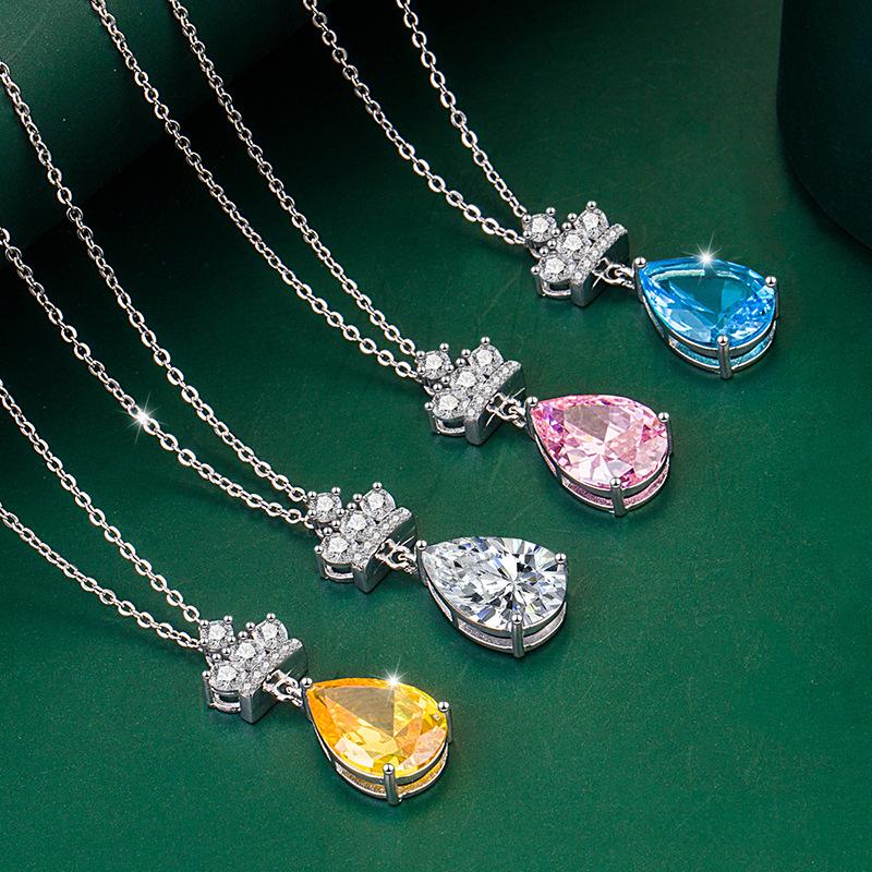 BELLA BOX Ожерелье с подвеской в ​​форме капли в форме груши, модные ювелирные изделия для свадьбы и помолвки, многоцветные