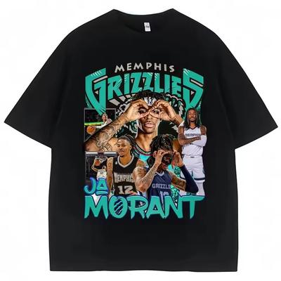 Футболка Ja Morant 12 Memphis Graphic Basketball Fans Tee Homme для мужчин, с коротким рукавом и круглым вырезом, с принтом, футболка-пуловер
