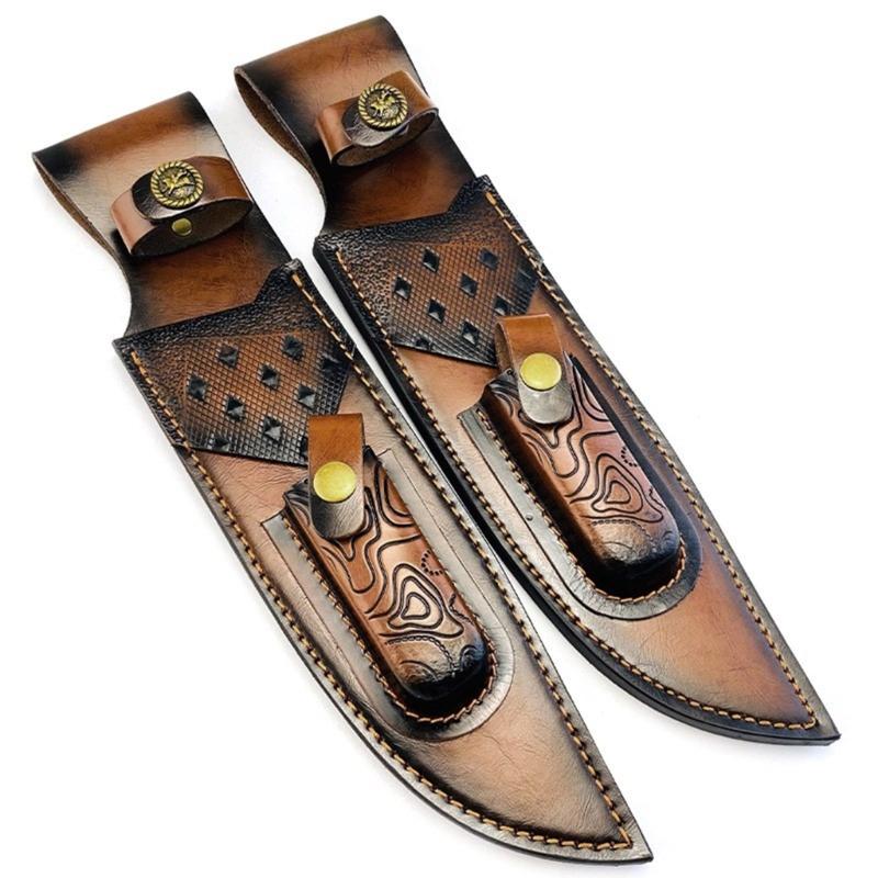 Ручная работа Кожаный чехол для резака Держатель для резаков Для компактных Нож с фиксированным лезвием Для улицы Ручная прошивка Водостойкий дизайн