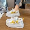 Fashion Mesh Breathable Sneakers 2025 Summer Autumn New Platform Casual Shoes Comfortable Non Slip Lace Up Height Increase Board Shoes