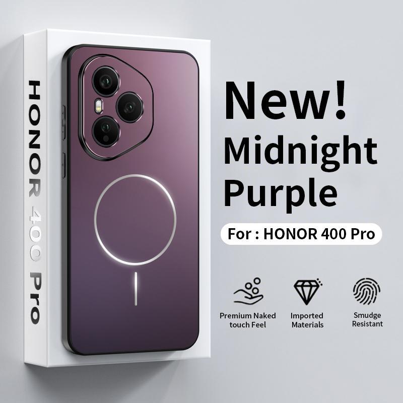 Чехол для Honor 400 Pro с поддержкой Magsafe, магнитная рамка из мягкого силикона + ударопрочная задняя крышка из поликарбоната для беспроводной зарядки Honor400 400pro