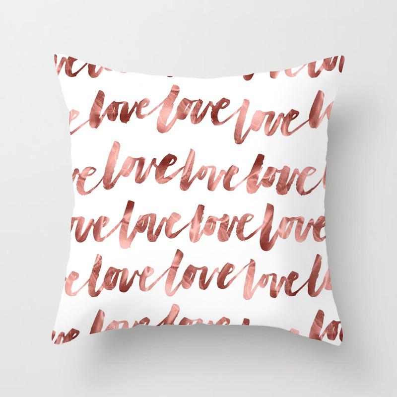 Popular Pink Marble Geometric Series Pillowcases, Home Fabric Sofa Cushion Covers