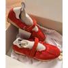 Красные туфли Мэри Джейн на платформе женские 2025 весна и осень новые ретро балетные модные тренировочные туфли на тонкой подошве спортивно-повседневная обувь