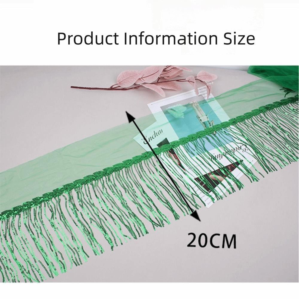 10 Yards 20cm Width Sequin Tassel Fringe DIY Accessories Decorative Trimmings  Dress Trimming