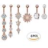 6 -piece Set of Vermiculite Umbilical Nail Australia Belly Navel Belly Navel Buckle Puncture Jewelry