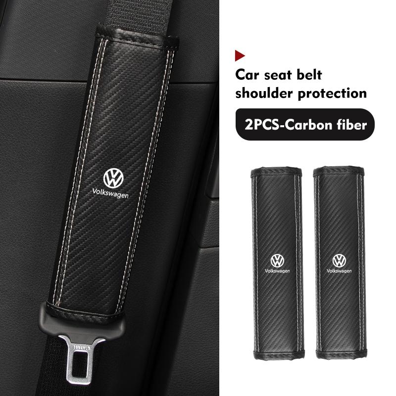 XYZ1 Leather Seat Belt Shoulder Cover Trim Edge Three Color Anti‑Scratch For Volkswagen VW Scirocco Passat Polo B5 B6 B7 CC Tiguan