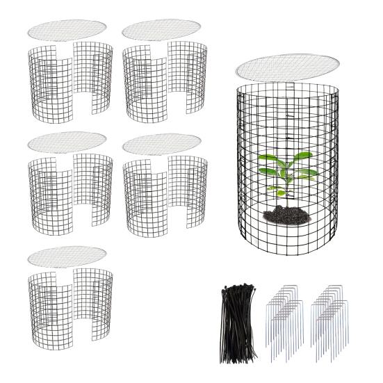 Проволочная защита для растений со съемной крышкой, клетка из проволочной сетки для растений, защита для растений, не допускающая животных к садовым растениям, цветам, овощам