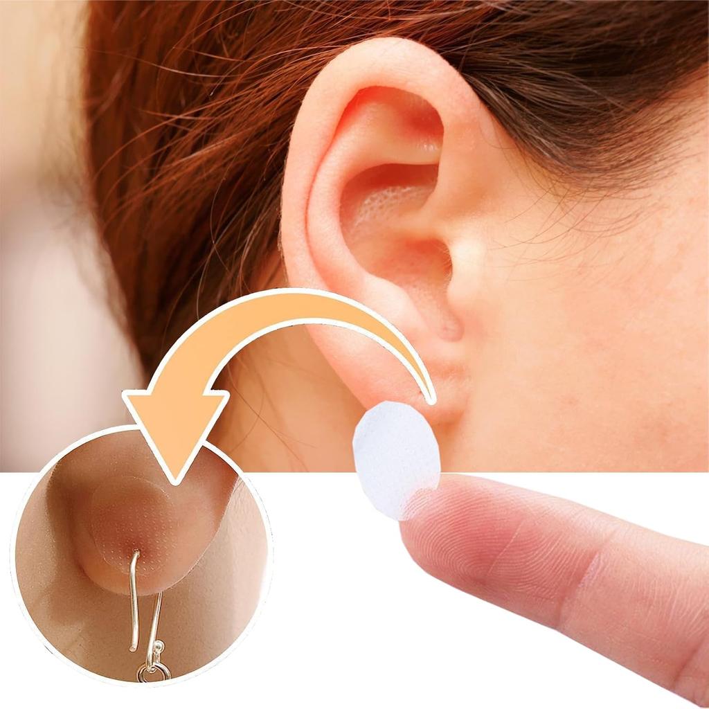 Invisible Ear Lobe Support Patches for Heavy Earrings 60pcs Clear Earlobe Protector Stickers | Pain-Free Anti-Tearing & Sagging Solution (2.8"x1.6")