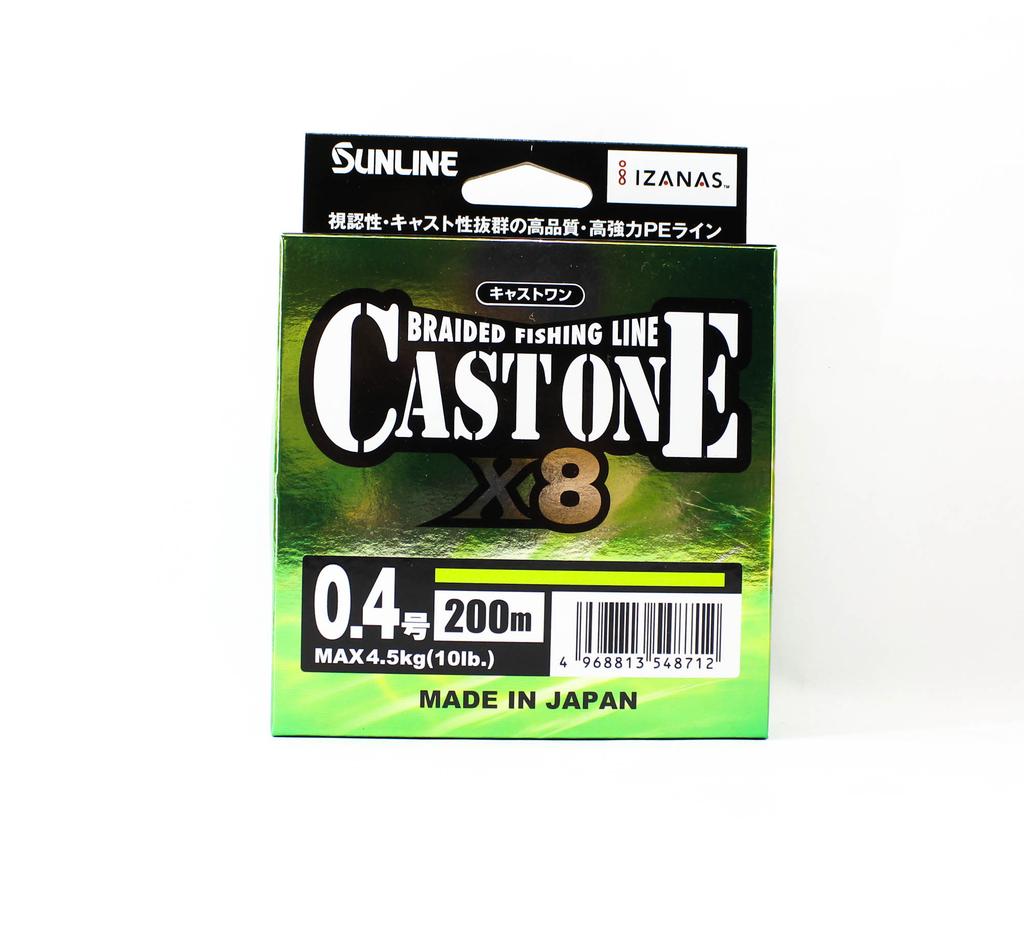 Sunline Плетеный шнур P.E Line X8 Cast One HG 200M P.E 0.4 6lb Светло-зеленый (8712)