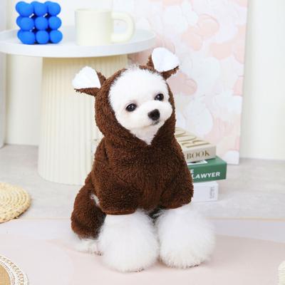 Kawaii Bear Molding Dog Комбинезон Зимняя теплая одежда для собак маленьких собак Флисовая пижама для домашних животных Костюм чихуахуа Пальто для щенка йорка