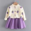Baby Girl Birthday Outfite Sweater+skirt Outfit Go Out  Spring And Autumn